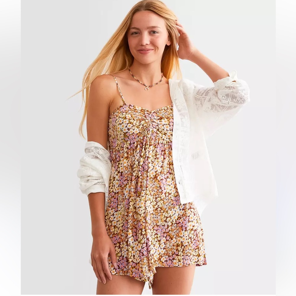 Billabong Day Glow Romper Multicolored Floral Women Medium - Picture 6 of 13